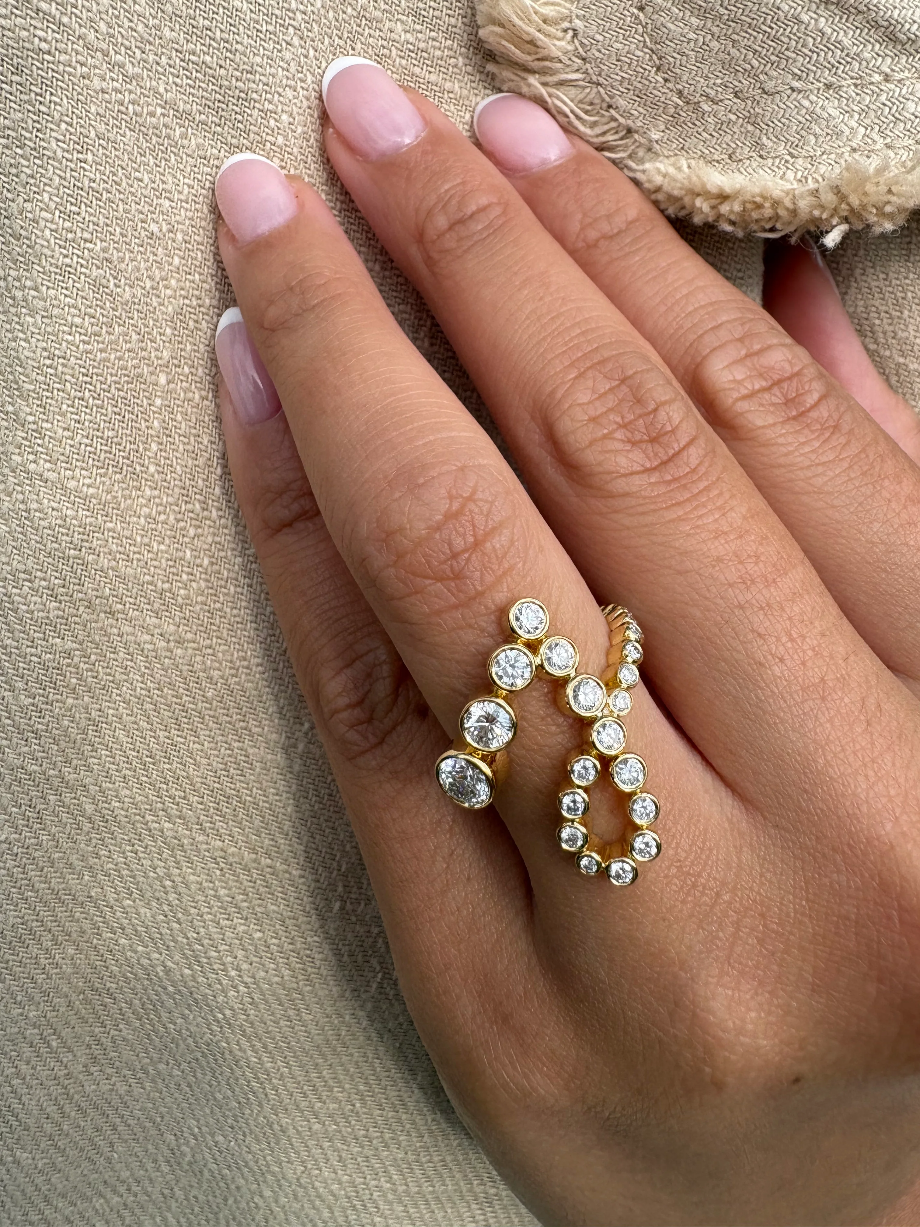 Bubble Diamond Initial Ring - Image 2