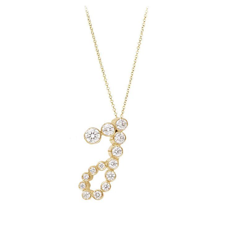 Bubble Diamond Initial Necklace - Image 10