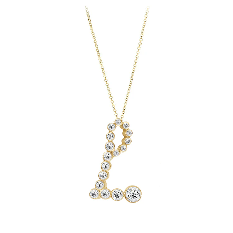 Bubble Diamond Initial Necklace - Image 12