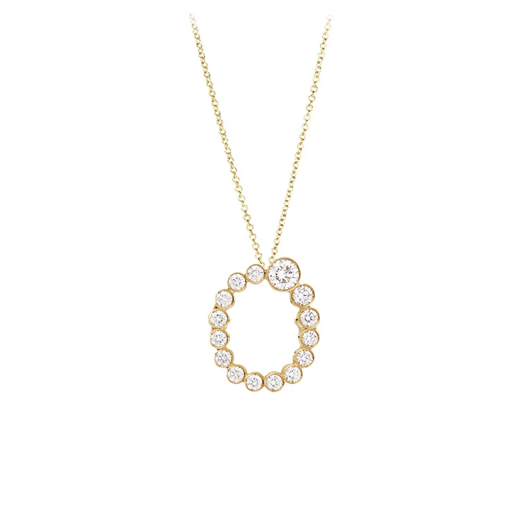 Bubble Diamond Initial Necklace - Image 15