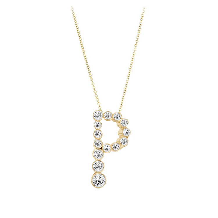 Bubble Diamond Initial Necklace - Image 16