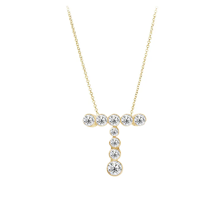 Bubble Diamond Initial Necklace - Image 20