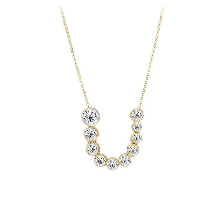 Bubble Diamond Initial Necklace - Image 21