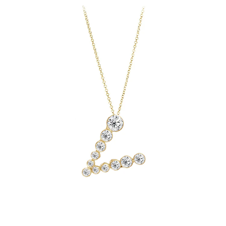 Bubble Diamond Initial Necklace - Image 22