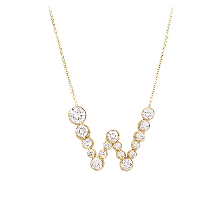 Bubble Diamond Initial Necklace - Image 23