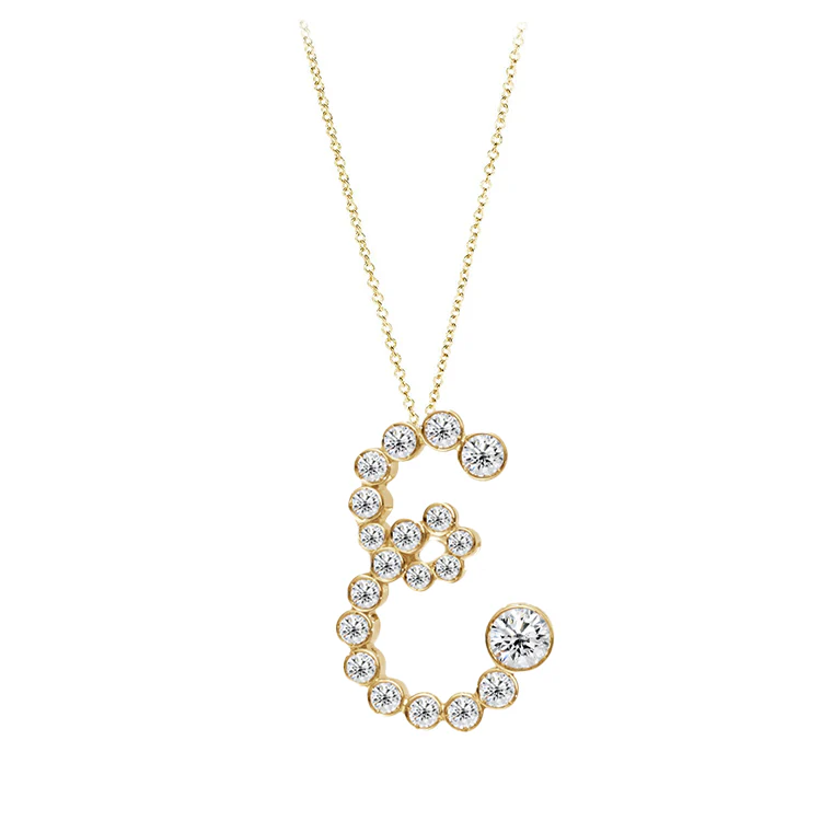 Bubble Diamond Initial Necklace - Image 5