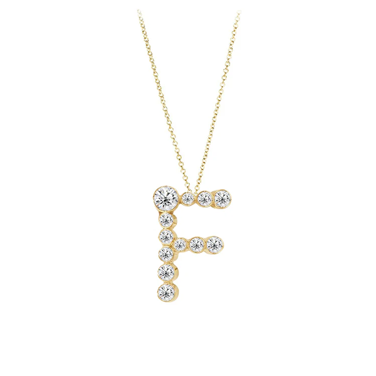 Bubble Diamond Initial Necklace - Image 6