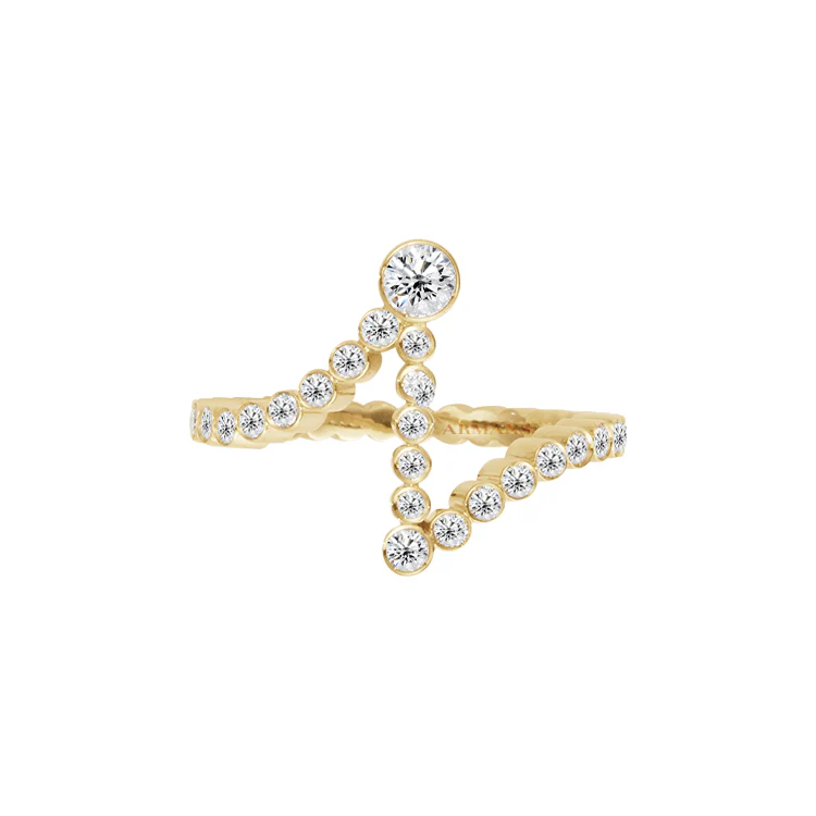 Bubble Lab Grown Diamond Initial Ring - Image 10