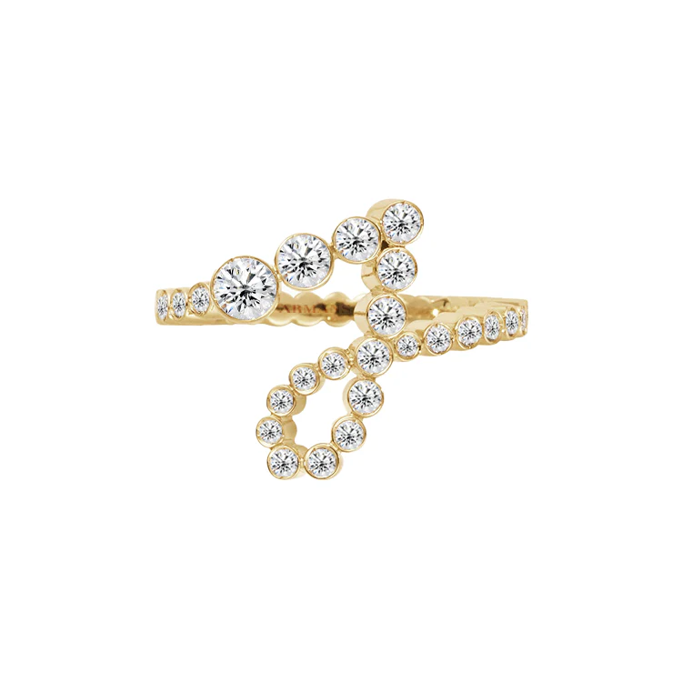 Bubble Lab Grown Diamond Initial Ring - Image 11