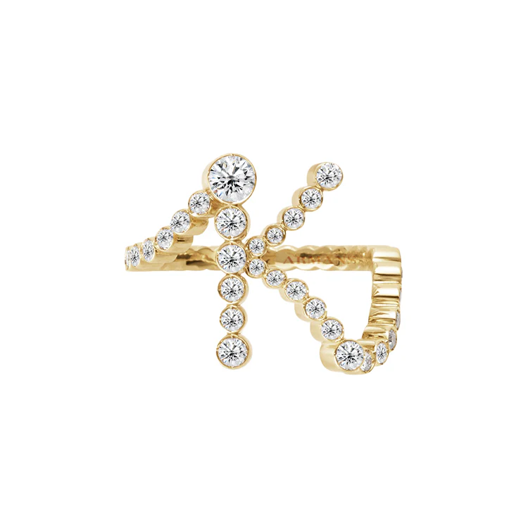 Bubble Lab Grown Diamond Initial Ring - Image 12