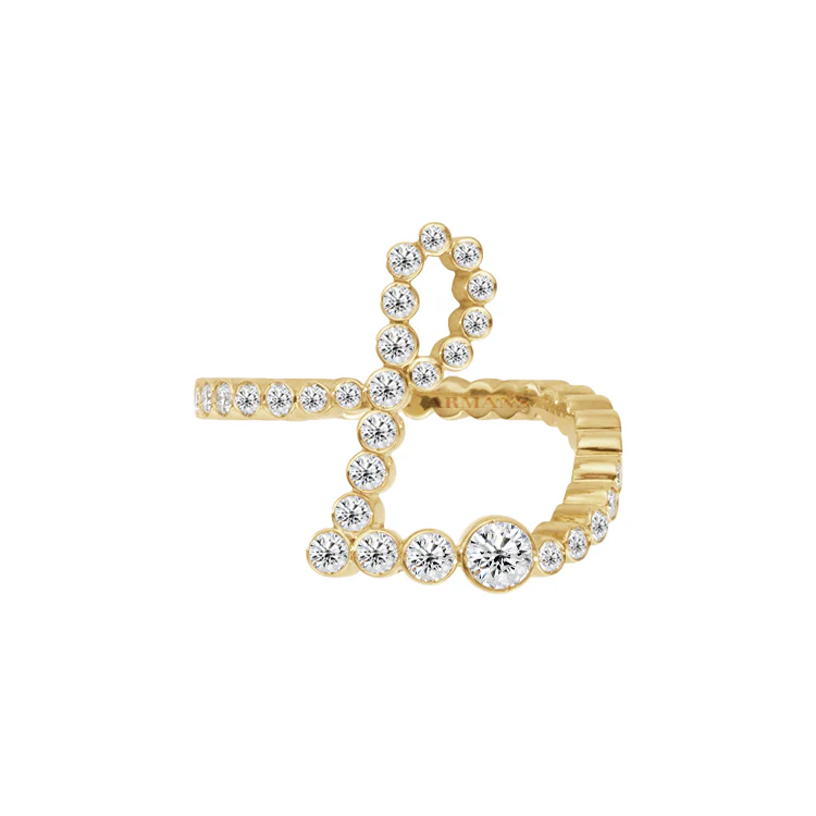 Bubble Lab Grown Diamond Initial Ring - Image 13