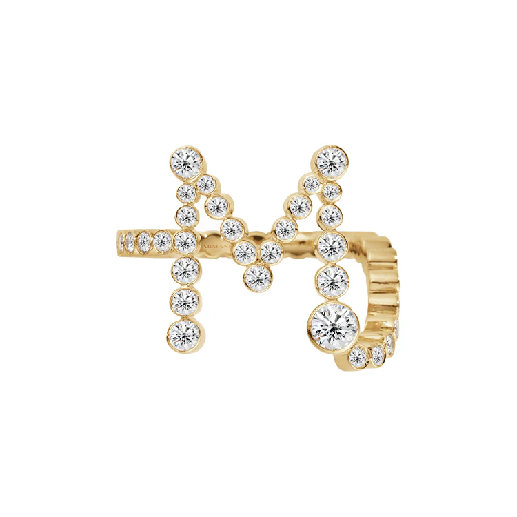 Bubble Lab Grown Diamond Initial Ring - Image 14