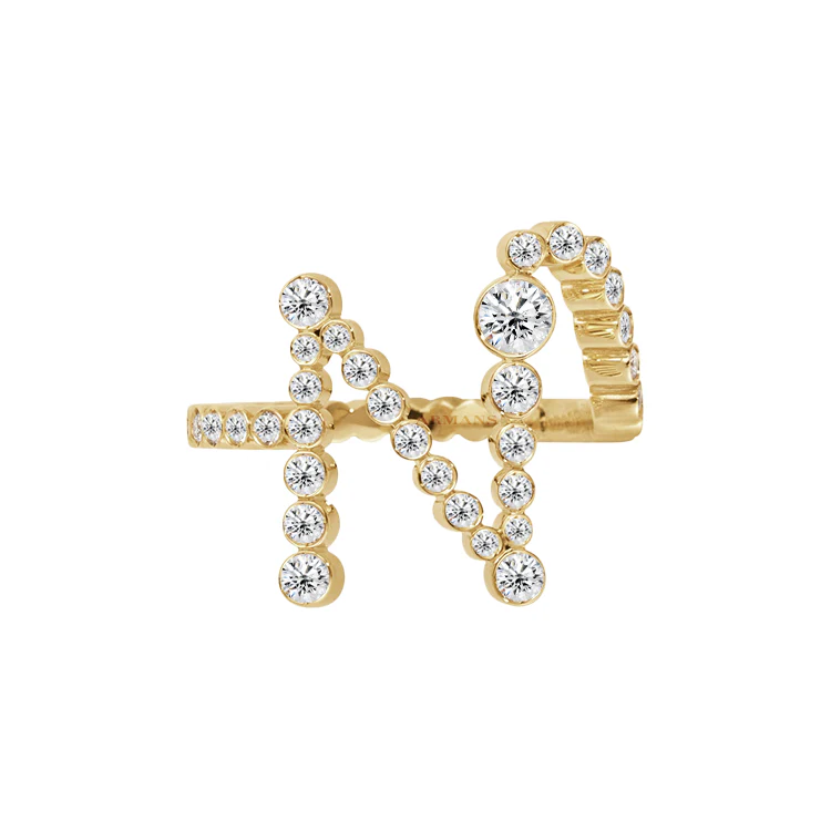 Bubble Lab Grown Diamond Initial Ring - Image 15