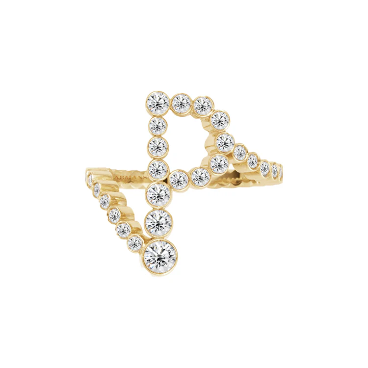 Bubble Lab Grown Diamond Initial Ring - Image 17