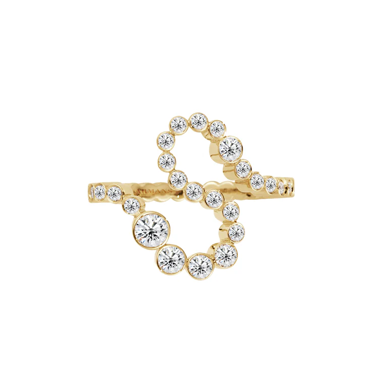 Bubble Lab Grown Diamond Initial Ring - Image 20