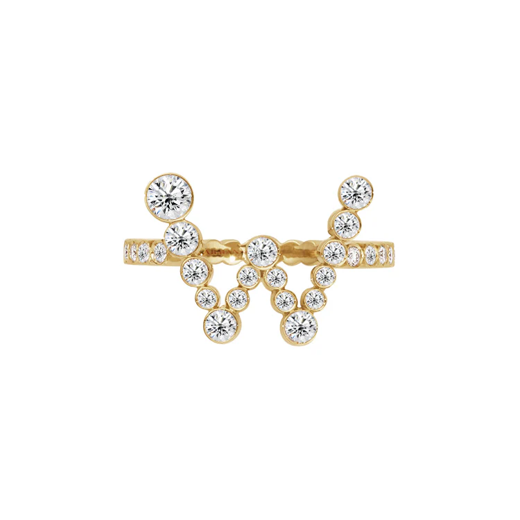Bubble Lab Grown Diamond Initial Ring - Image 24