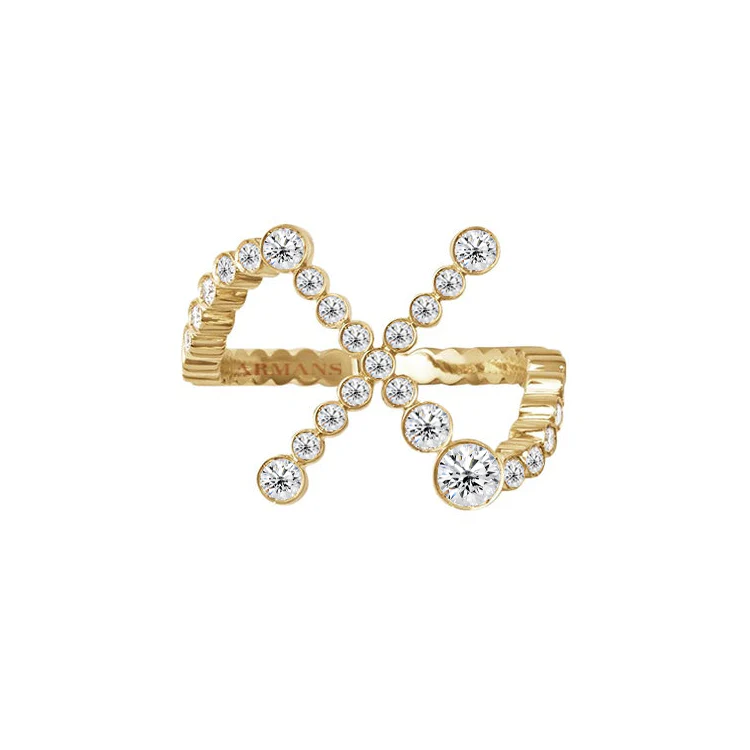 Bubble Lab Grown Diamond Initial Ring - Image 25
