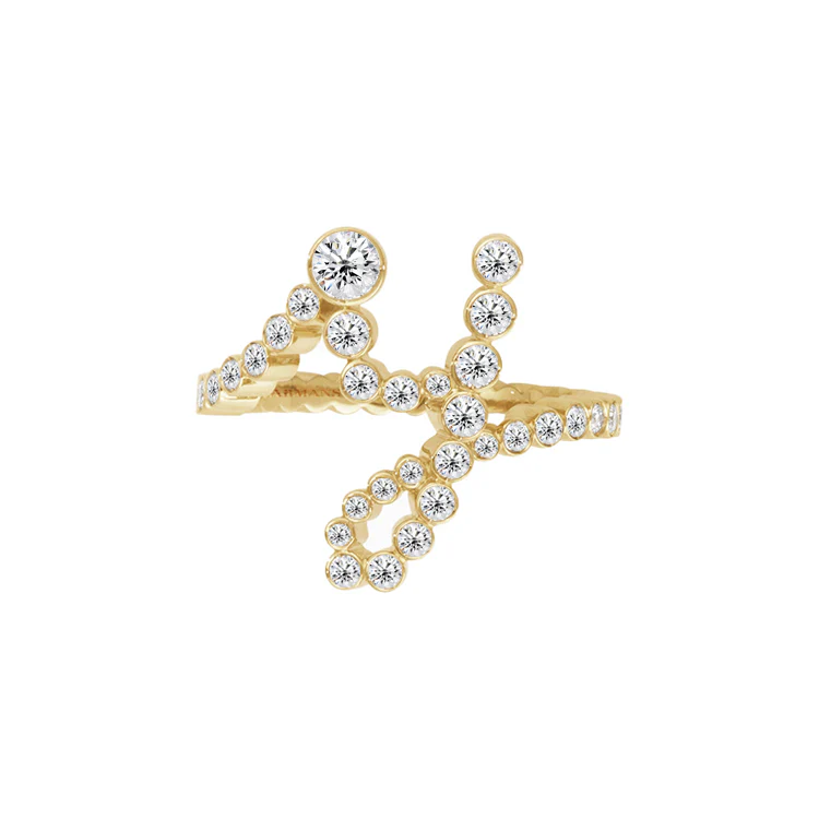 Bubble Lab Grown Diamond Initial Ring - Image 26