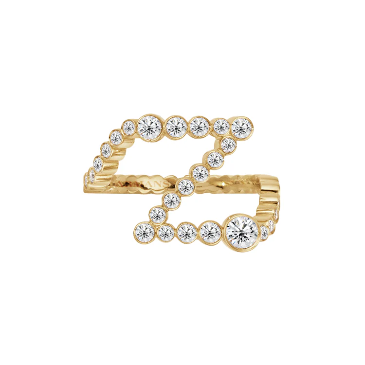Bubble Lab Grown Diamond Initial Ring - Image 27