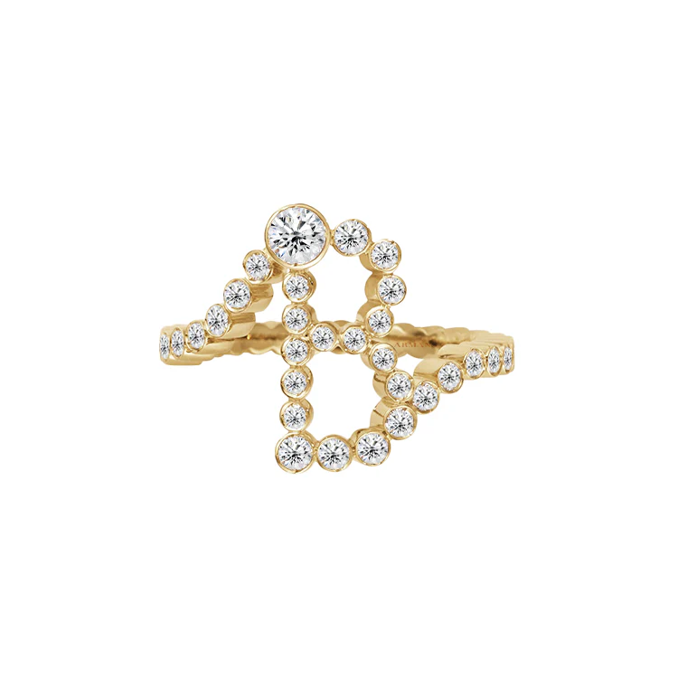 Bubble Lab Grown Diamond Initial Ring - Image 3