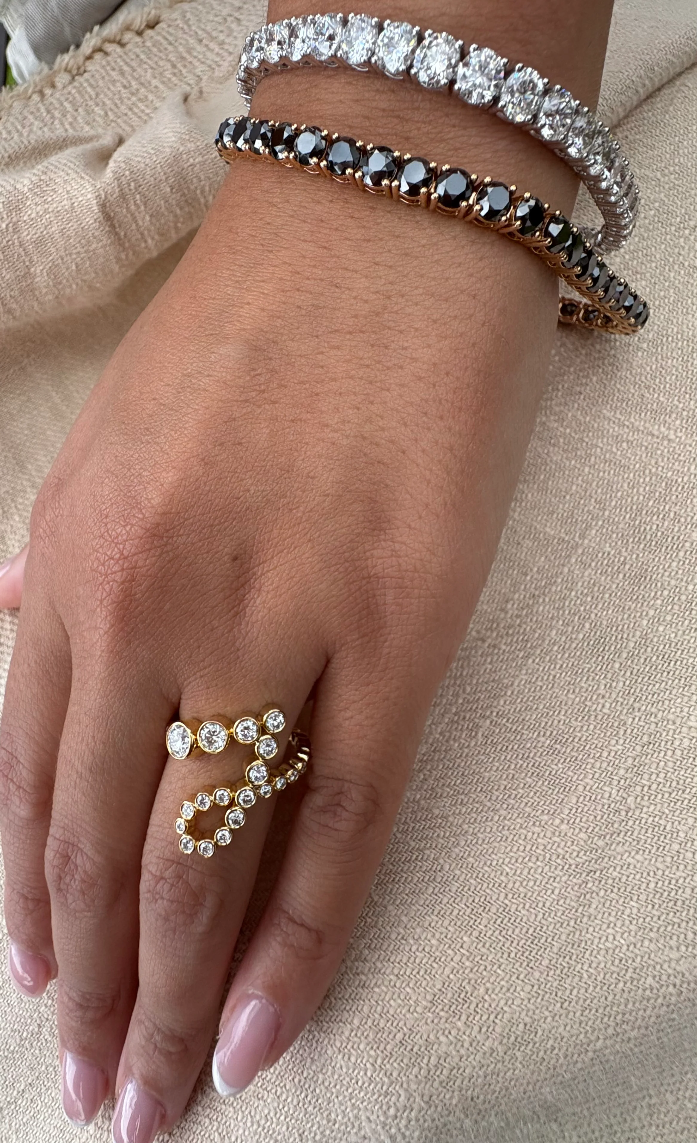 Bubble Lab Grown Diamond Initial Ring - Image 30