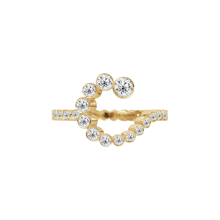 Bubble Lab Grown Diamond Initial Ring - Image 4