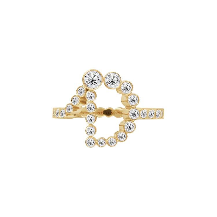 Bubble Lab Grown Diamond Initial Ring - Image 5