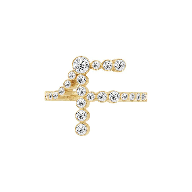 Bubble Lab Grown Diamond Initial Ring - Image 7