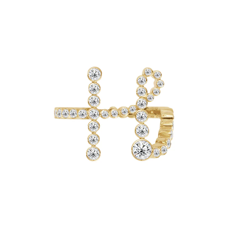 Bubble Lab Grown Diamond Initial Ring - Image 9