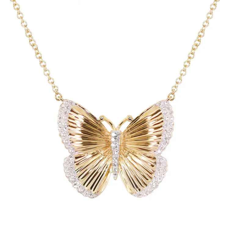Butterfly Brilliance Fluted Necklace