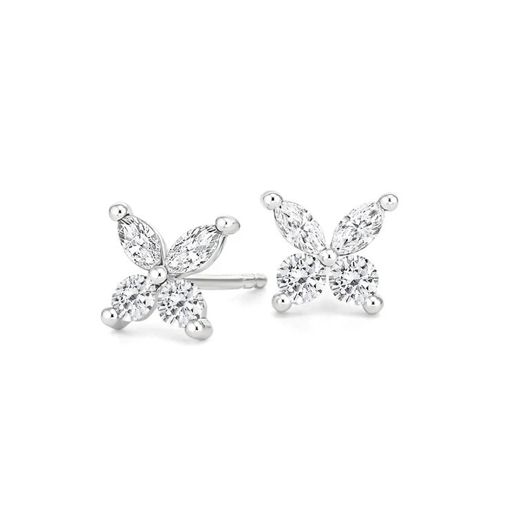 Butterfly Diamond Stud Earrings