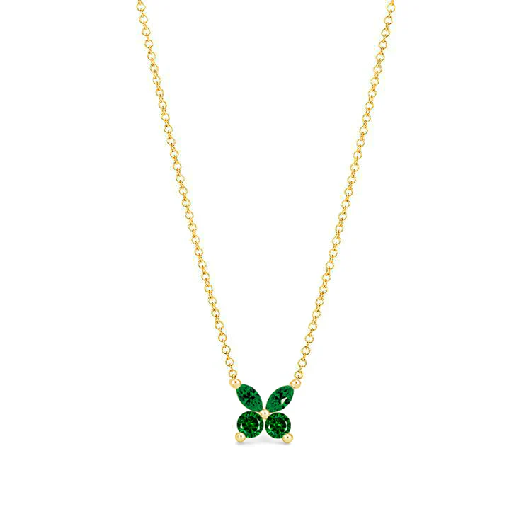 Butterfly Green Emerald Necklace