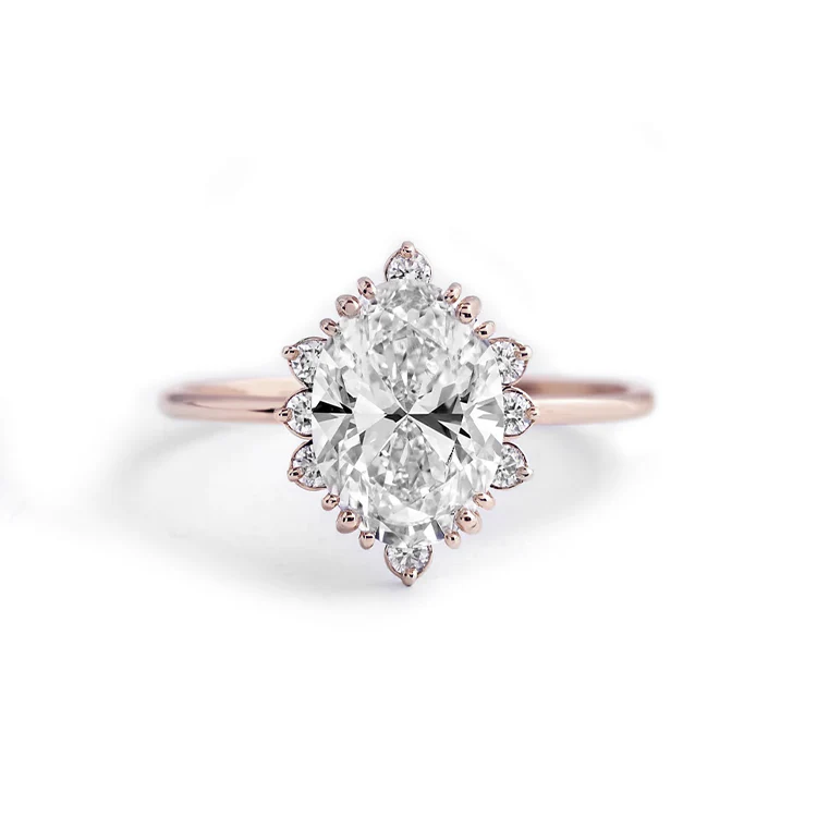Camellia Oval Engagement Ring - Image 3