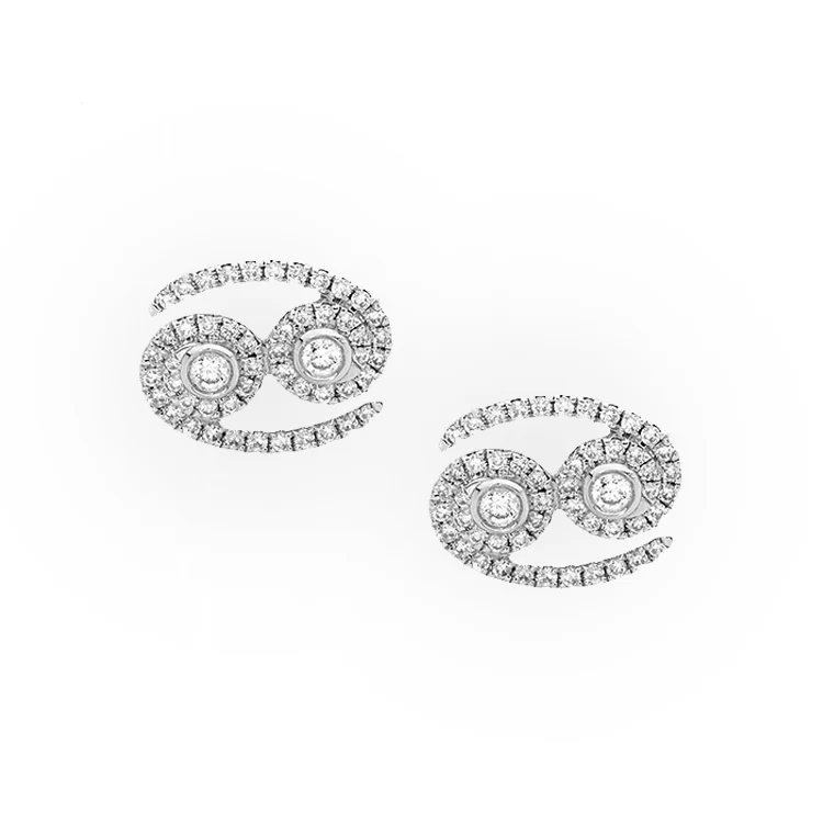 Cancer Diamond Zodiac Studs - Image 2