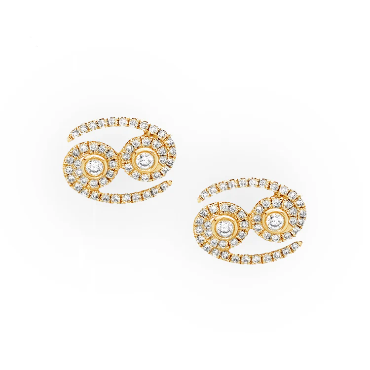 Cancer Diamond Zodiac Studs - Image 3