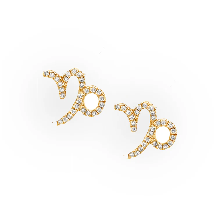 Capricorn Diamond Zodiac Studs - Image 2