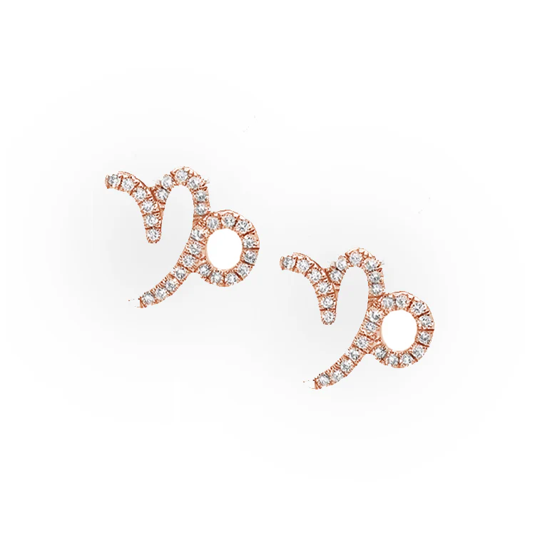 Capricorn Diamond Zodiac Studs - Image 3