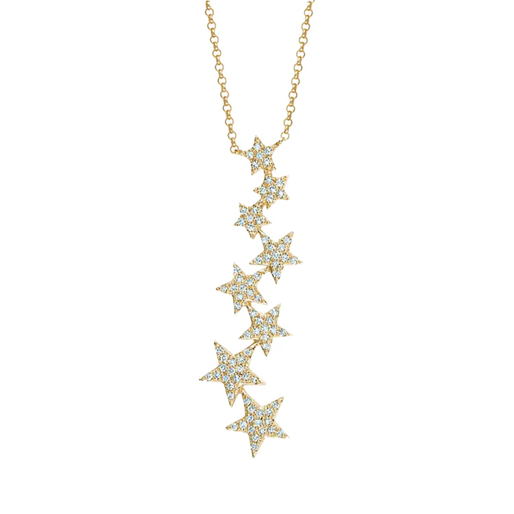 Cascading Diamond Star Necklace