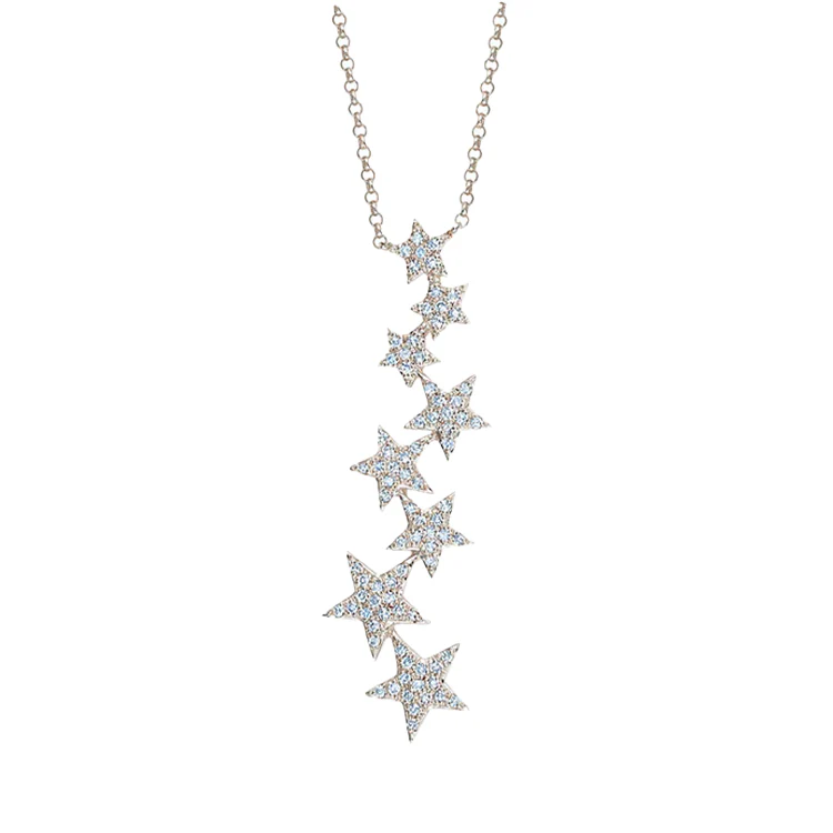 Cascading Diamond Star Necklace - Image 2