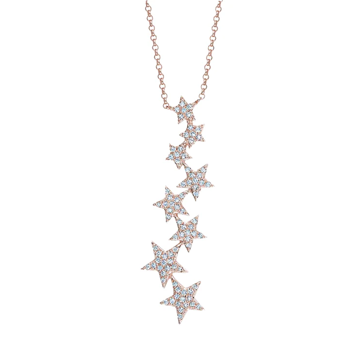 Cascading Diamond Star Necklace - Image 3
