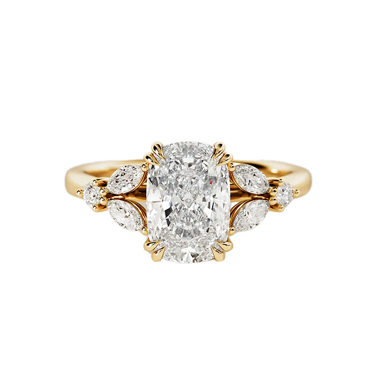 Celestial Cushion Cut Diamond Engagement Ring