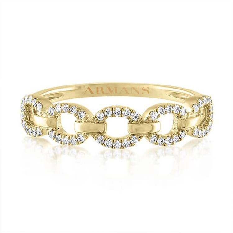 Chain Link Diamond Ring
