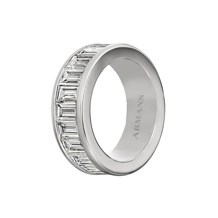 Channel Set Baguette Wedding Band - Image 4