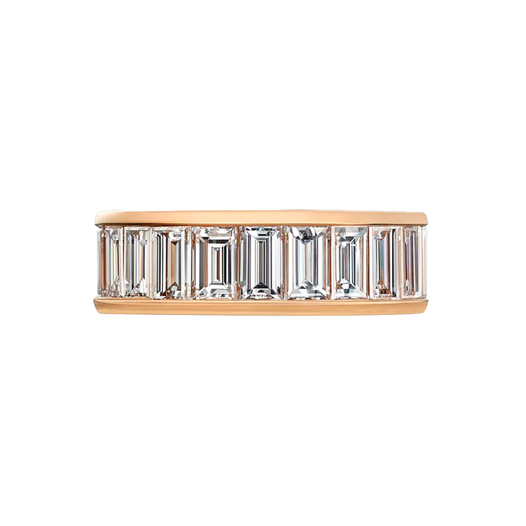Channel Set Baguette Wedding Band - Image 5