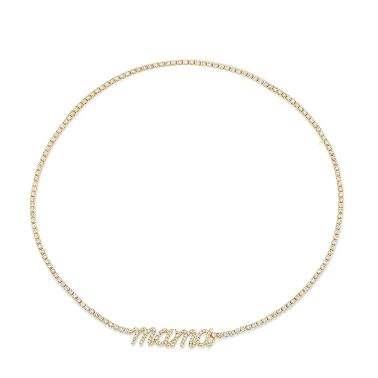 Custom Name Diamond Tennis Necklace - Image 2