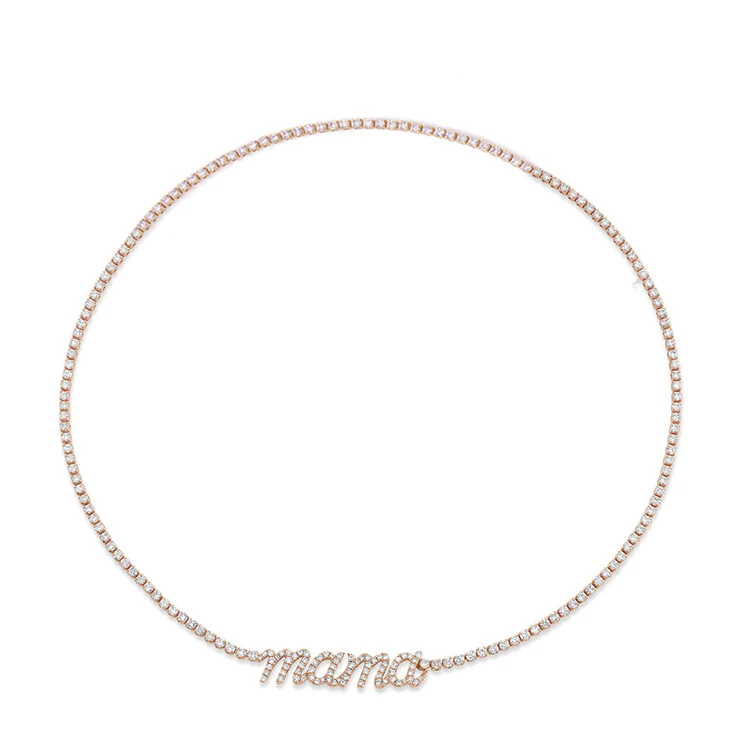 Custom Name Diamond Tennis Necklace - Image 3