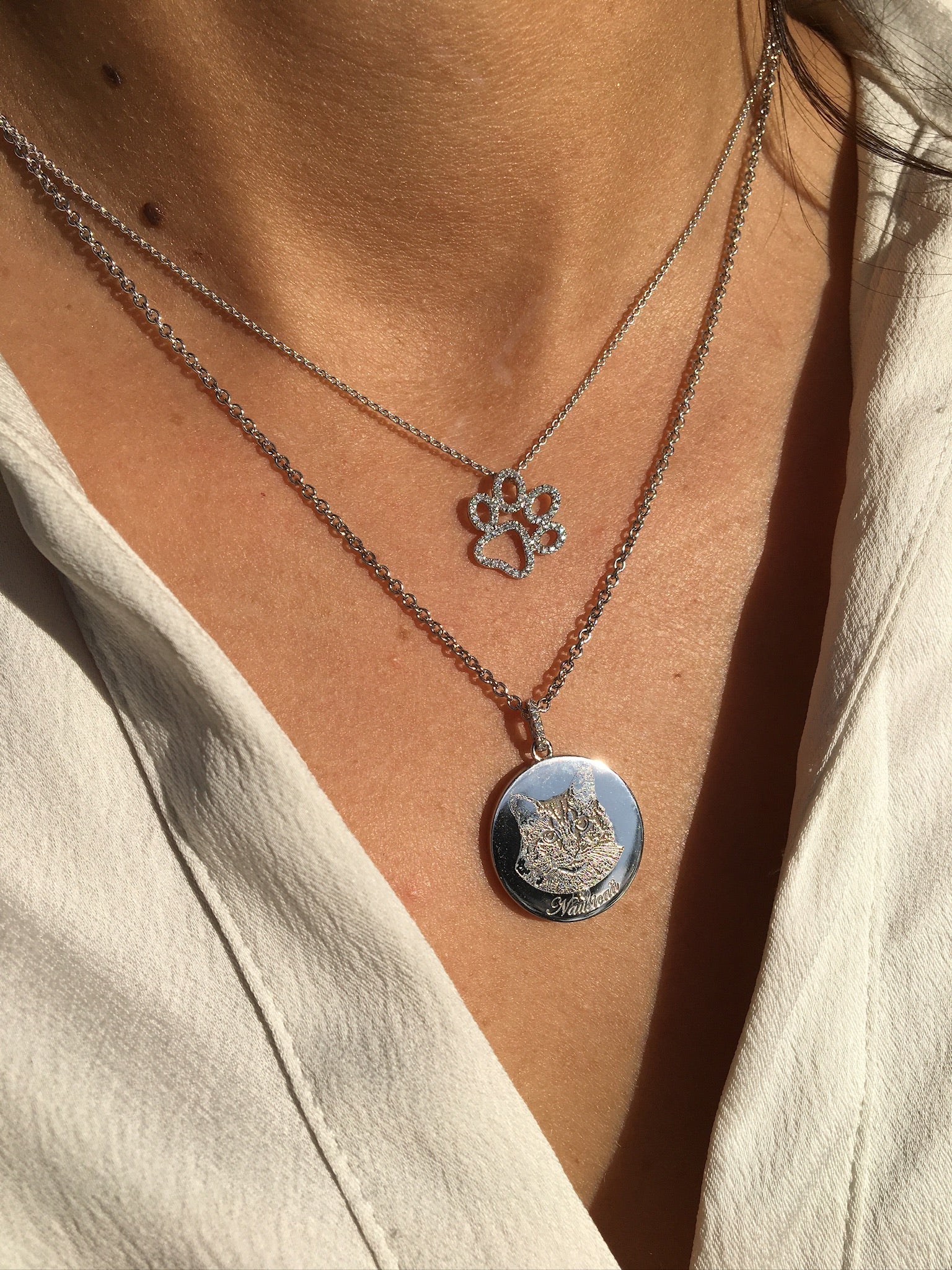 Custom Pet Portrait Disc Necklace - Image 4