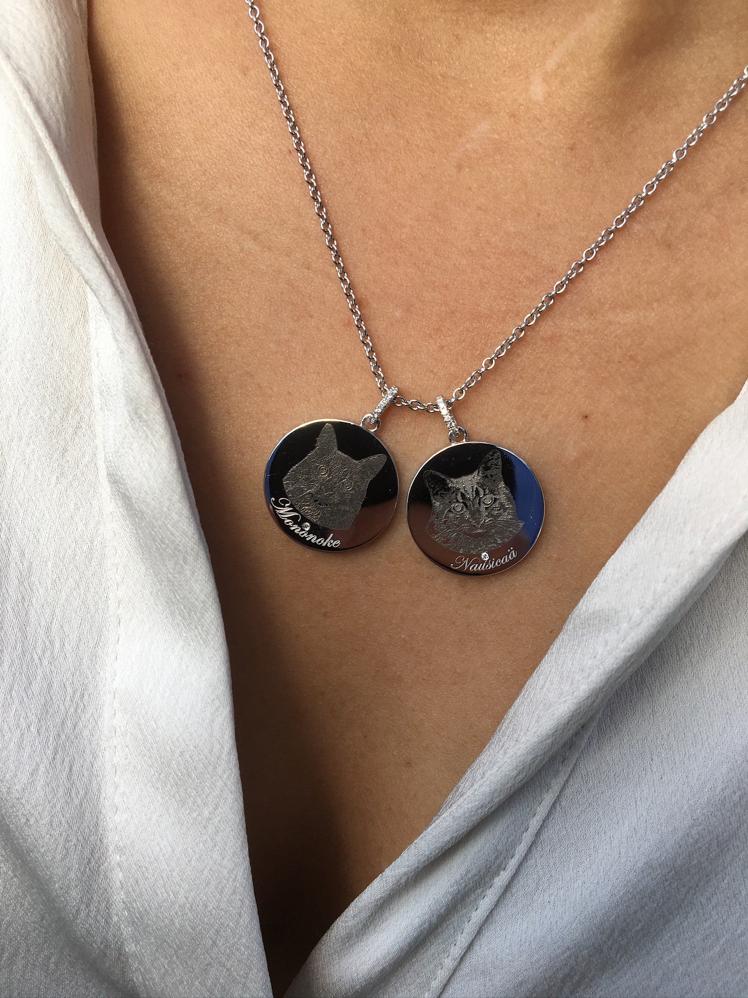 Custom Pet Portrait Disc Necklace - Image 5