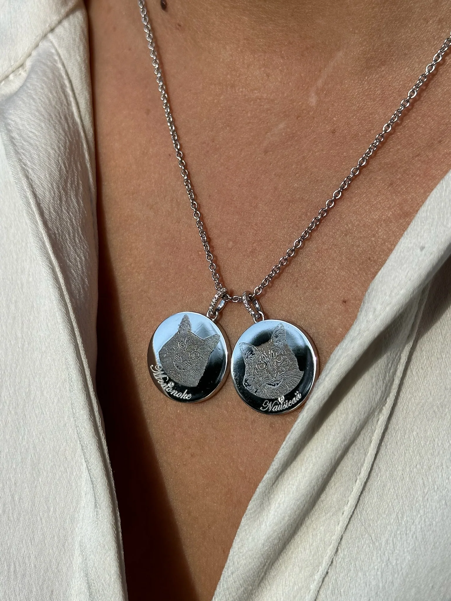 Custom Pet Portrait Disc Necklace - Image 6