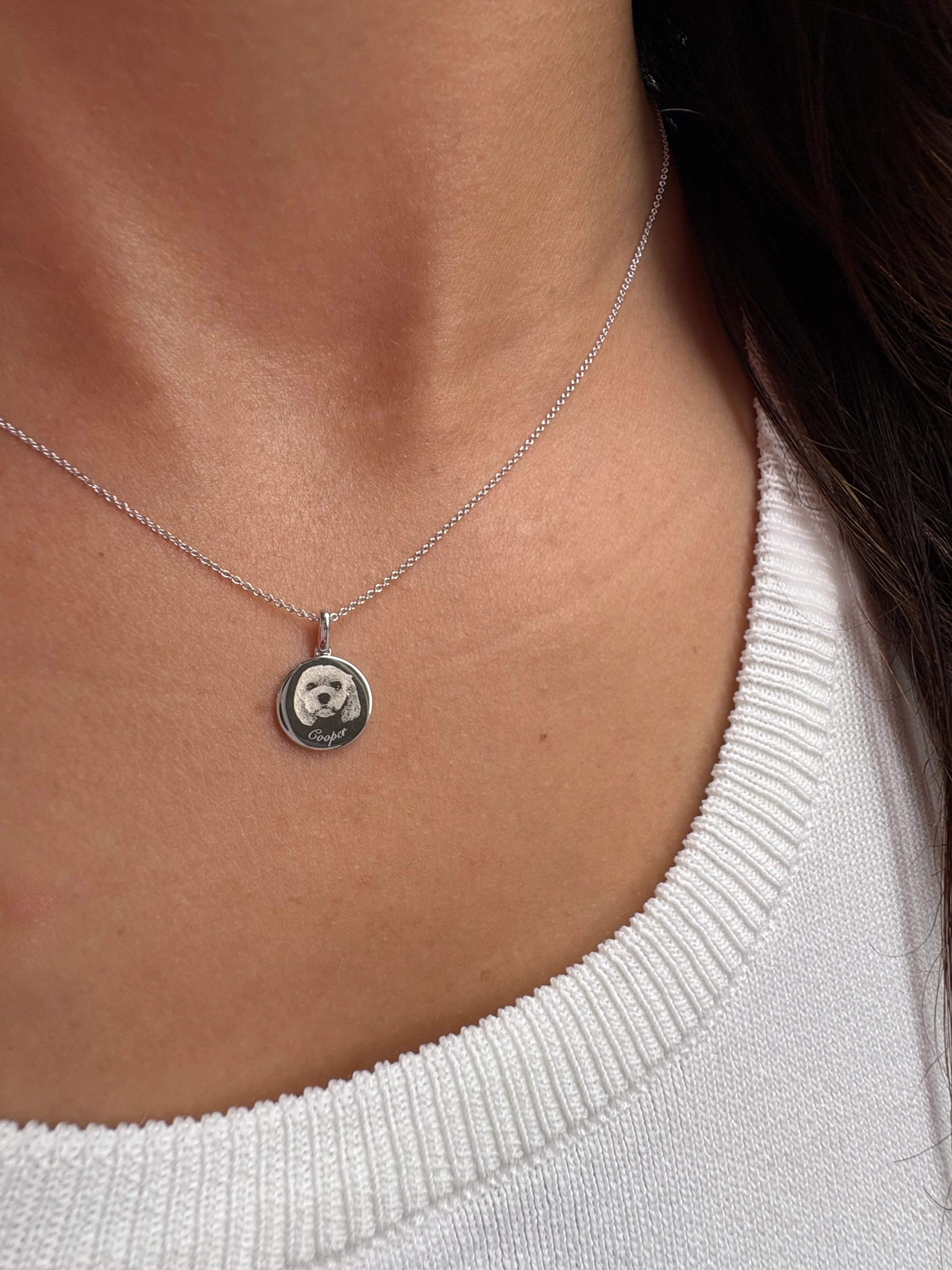 Custom Pet Portrait Disc Necklace - Image 7
